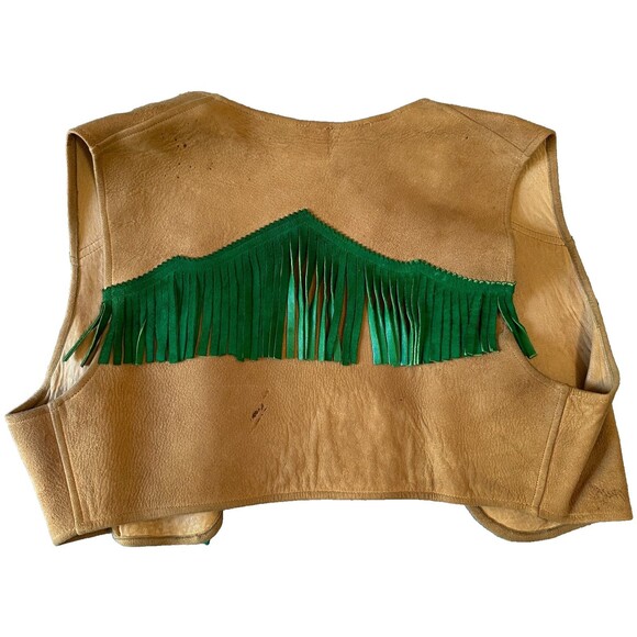 RARE Vintage 1940s Marge Riley Child Fringe Western Set Suede Vest & Culottes - Picture 6 of 16